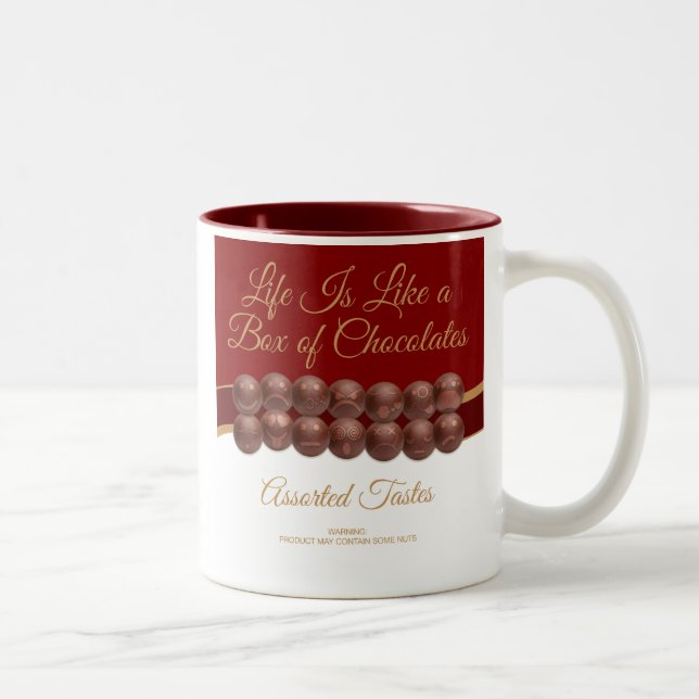 Tasse 2 Couleurs La vie est comme une boîte de chocolats (Droit)