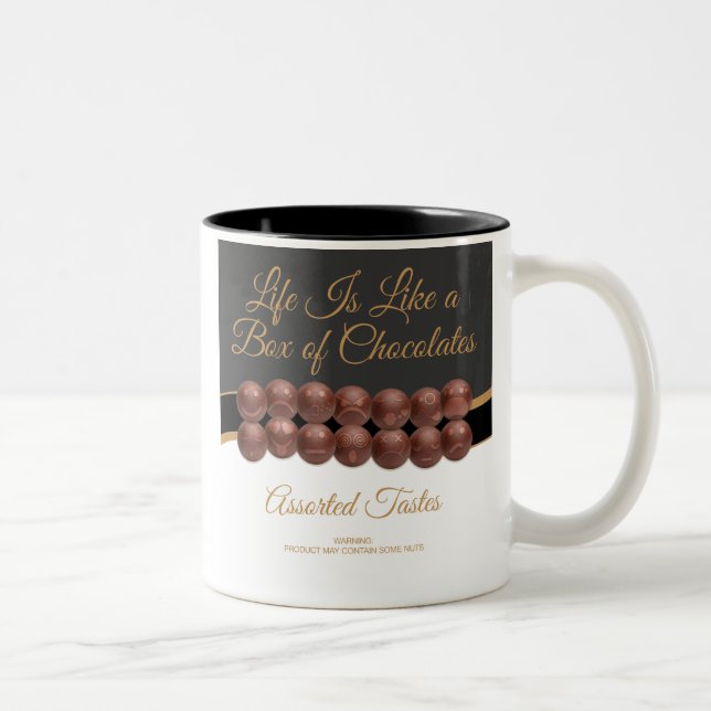 Tasse 2 Couleurs La vie est comme une boîte de chocolats (Droit)
