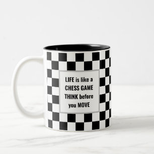 Tasse 2 Couleurs La vie est comme une partie d'échecs Texte sur noi