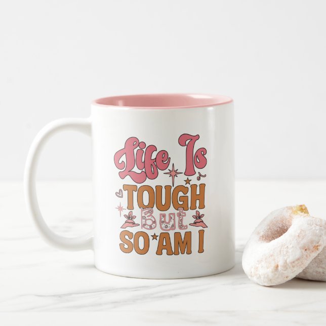 Tasse 2 Couleurs La Vie Est Difficile, Mais Moi Aussi (Avec donut)