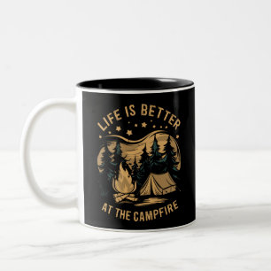 Tasse 2 Couleurs La vie est meilleure au camping-car au feu de camp