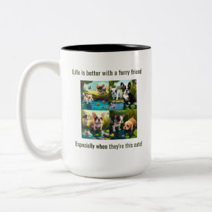 Tasse 2 Couleurs La vie est meilleure avec les amis - Puppy Love