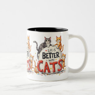 Tasse 2 Couleurs La vie est meilleure avec les chats