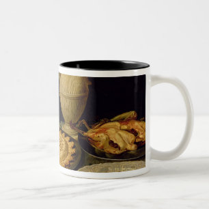 Tasse 2 Couleurs La vie toujours avec une tarte, un poulet, un pain