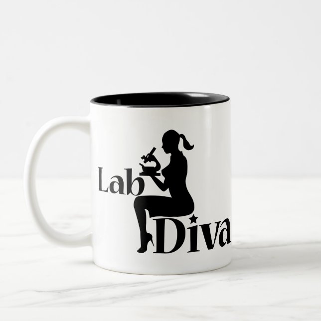 Tasse 2 Couleurs Lab Tech Diva Scientist Gift Girl Silhouette (Gauche)