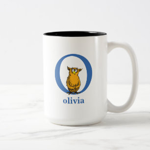 Tasse 2 Couleurs L'ABC de Dr Seuss : Lettre O - Bleu Ajoutez votr
