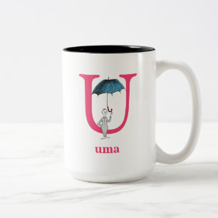 Tasse 2 Couleurs L'ABC de Dr Seuss : Lettre U - Rose Ajoutez votr