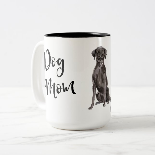 Tasse 2 Couleurs Laboratoire noir maman chien (Devant gauche)