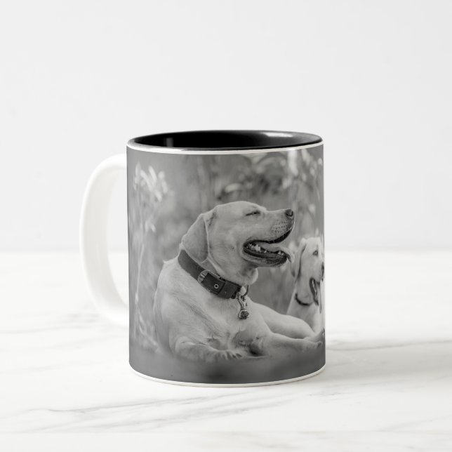 TASSE 2 COULEURS LABRADOR CHIENS RELAXANT (Devant gauche)