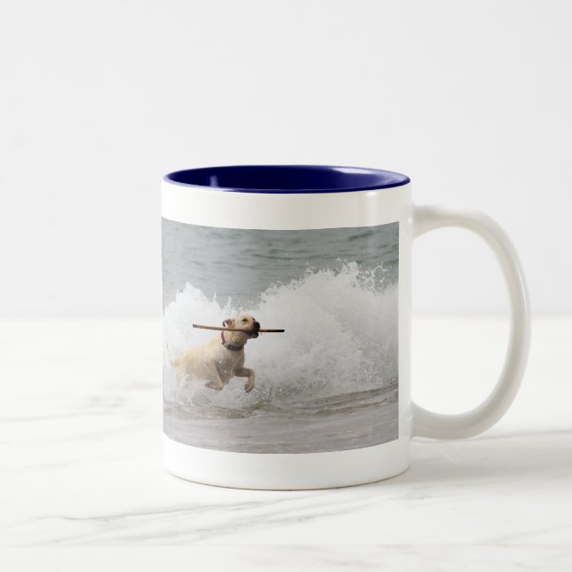 Tasse 2 Couleurs Labrador - jaune - allez effort ! (Droit)