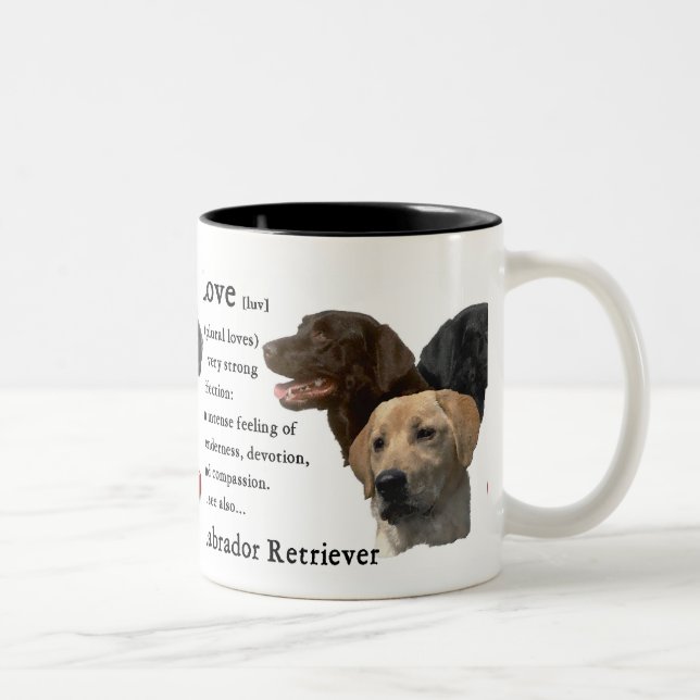 Tasse 2 Couleurs Labrador Retriever Art Don (Droit)