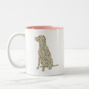 Tasse 2 Couleurs Labrador Retriever Fleur Sauvage Silhouette Maman 