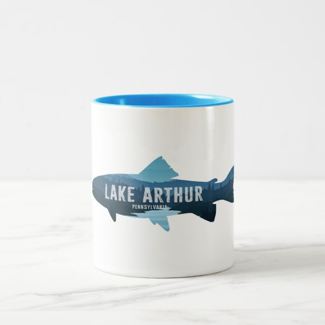 Tasse 2 Couleurs Lac Arthur Pennsylvanie Poisson (Centre)