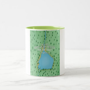 Tasse 2 Couleurs Lac Buttermere, affiche de voyage du district des