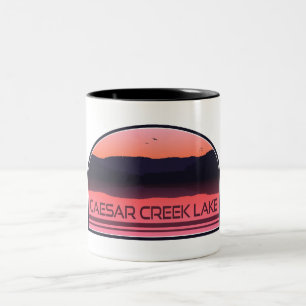 Tasse 2 Couleurs Lac Caesar Creek Ohio Red Sunrise