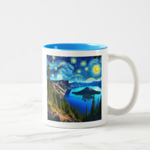 Tasse 2 Couleurs Lac de cratère Parc national Starry Night