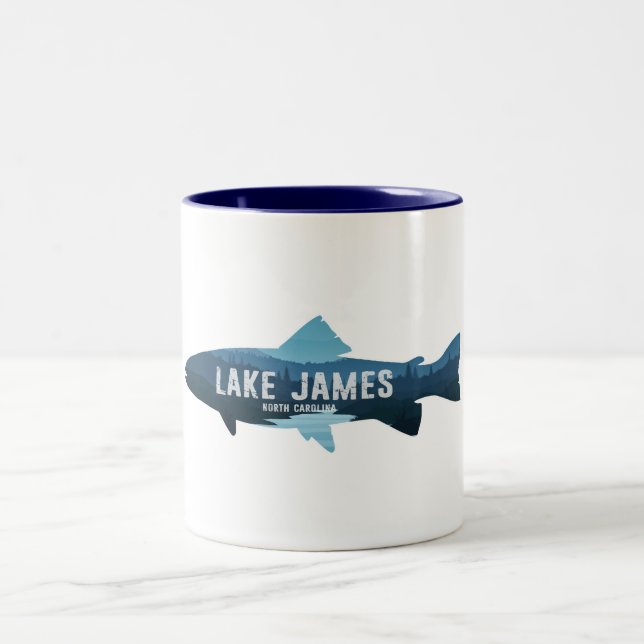 Tasse 2 Couleurs Lac James Caroline du Nord Poisson (Centre)