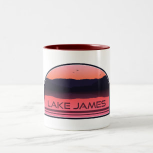 Tasse 2 Couleurs Lac James Caroline du Nord Red Sunrise