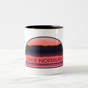 Tasse 2 Couleurs Lac Norman Caroline du Nord Sunrise rouge