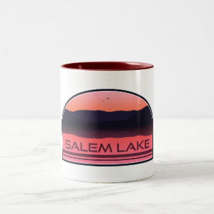 Tasse 2 Couleurs Lac Salem Caroline du Nord Lever de soleil rouge