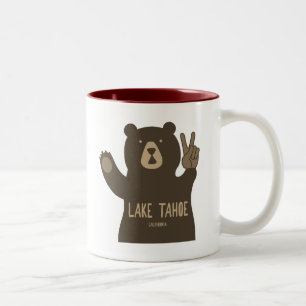 Tasse 2 Couleurs Lac Tahoe Californie Nevada Peace Bear