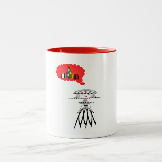 TASSE 2 COULEURS LADY PENSE À NOËL (Centre)