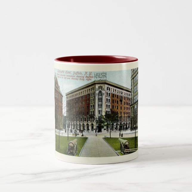 Tasse 2 Couleurs Lafayette Hotel, Buffalo, New York 1909 Style Vint (Centre)
