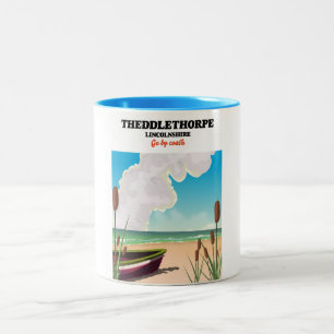 Tasse 2 Couleurs L'affiche de voyage en bord de mer du Lincolnshire