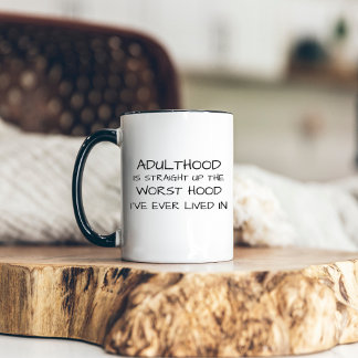 Tasse 2 Couleurs L'âge adulte : drôle et sarcastique le matin