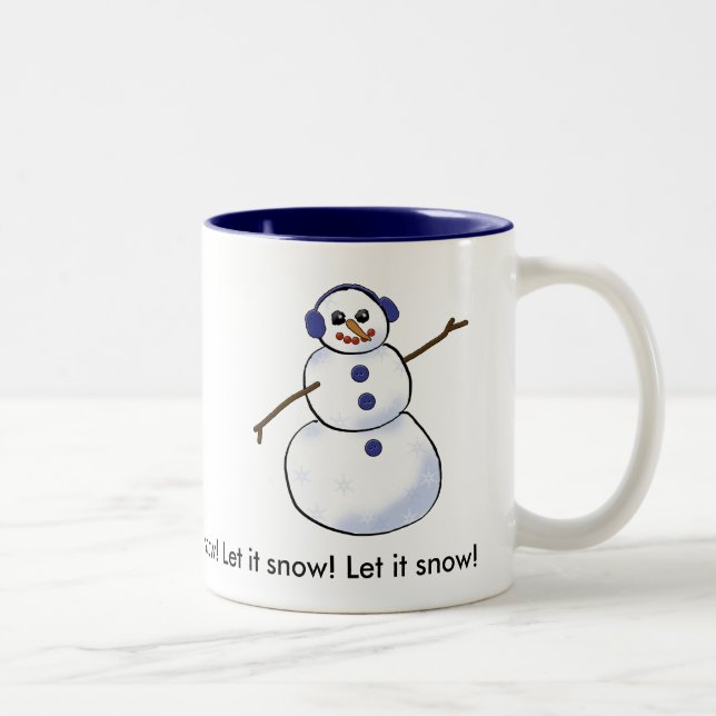 Tasse 2 Couleurs Laisse-le neiger ! Bonhomme de neige (Droit)