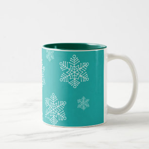 Tasse 2 Couleurs Laisser passer des vacances de neige Mug, Turquois