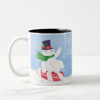 Tasse 2 Couleurs Laissez-le Snowman et Peppermenthe