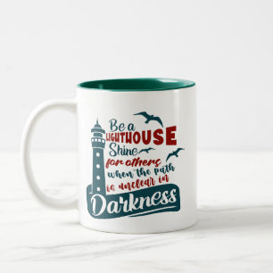 Tasse 2 Couleurs Laissez votre phare brillant Positif citation phar
