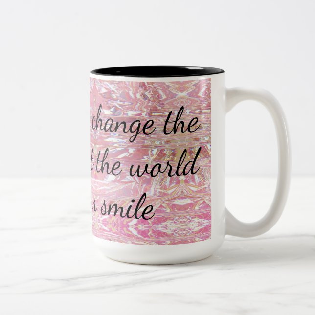 Tasse 2 Couleurs Laissez Votre Sourire Changer L'Encouragement Mond (Droit)