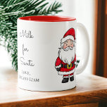 Tasse 2 Couleurs Lait pour Père Noël Christmas Eve<br><div class="desc">Cette tasse à deux tons est parfaite pour la tradition de Noël de sortir du lait pour Père Noël. Comprend Père Noël des deux côtés et le texte "Lait pour Père Noël" au milieu.</div>