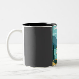 Tasse 2 Couleurs Lake Garda Italie Vintage Minimal Rétro Travel Pos