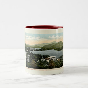 Tasse 2 Couleurs Lake Placid, Adirondacks, NY 1917 Style Vintage