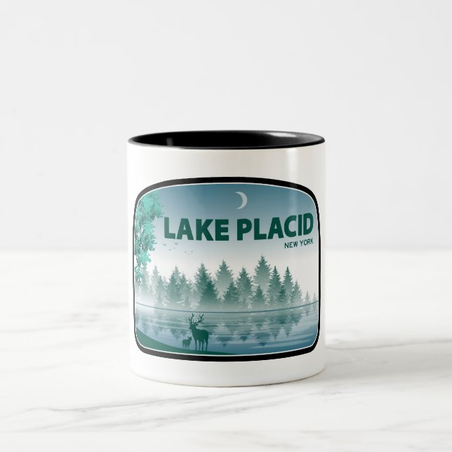 Tasse 2 Couleurs Lake Placid New York Deer (Centre)