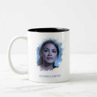 Tasse 2 Couleurs L'Alexandrie Ocasio-Cortez - conception de fumée