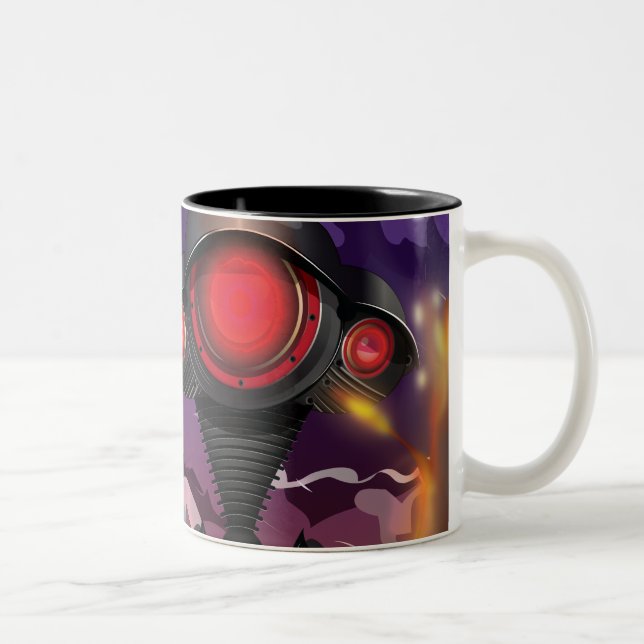 Tasse 2 Couleurs L'Alien de science-fiction attaque à trépied ! (Droit)