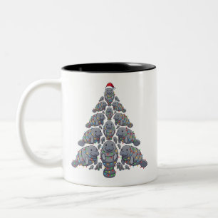 Tasse 2 Couleurs Lamanate Sapin de Noël Chapeau de Père Noël Lumièr