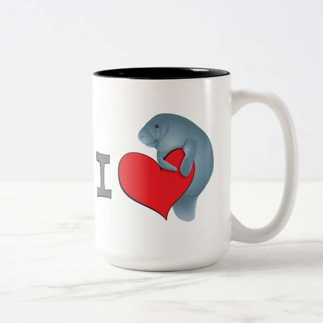 Tasse 2 Couleurs Lamantins du coeur I (Droit)