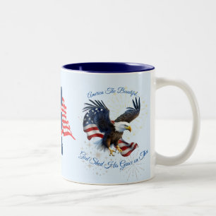 Tasse 2 Couleurs L'Amérique patriotique, le magnifique drapeau de l