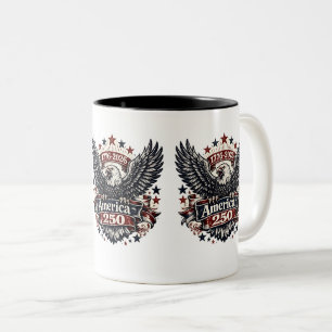 Tasse 2 Couleurs L'Amérique Vintage 250 Aigle royal 1776-2026 Patri