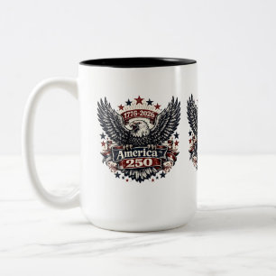 Tasse 2 Couleurs L'Amérique Vintage 250 Aigle royal 1776-2026 Patri