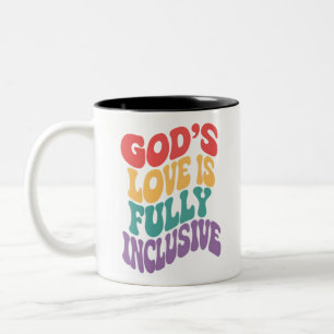 Tasse 2 Couleurs L'amour de Dieu est entièrement inclusif chrétien 