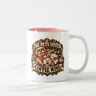 Tasse 2 Couleurs L'amour des animaux a voté pour le café