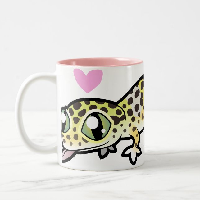 Tasse 2 Couleurs L'amour des geckos léopards (Gauche)