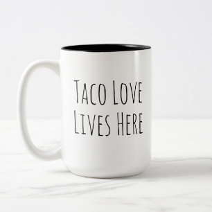 Tasse 2 Couleurs L'amour des tacos vit ici Cadeau d'humour gastro