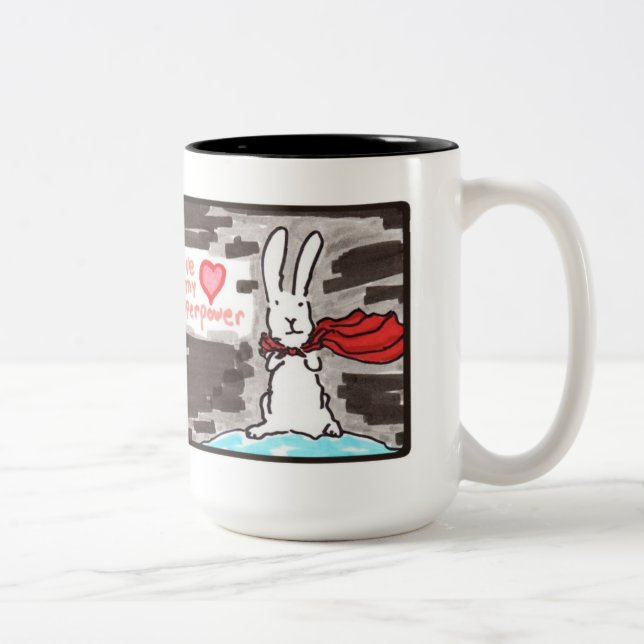 Tasse 2 Couleurs L'amour est la ma superpuissance (Droit)